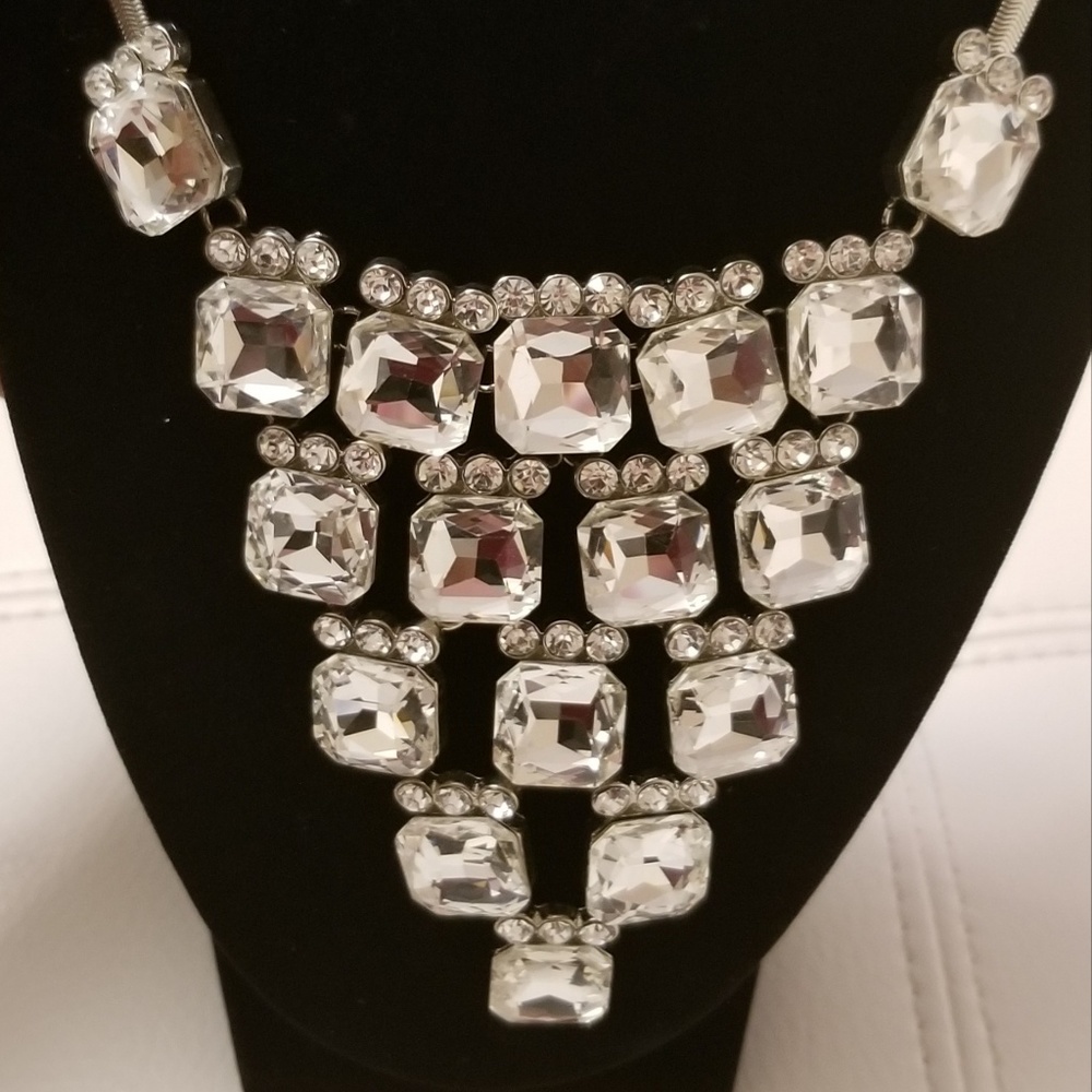 High quality square swarovski crystal necklace